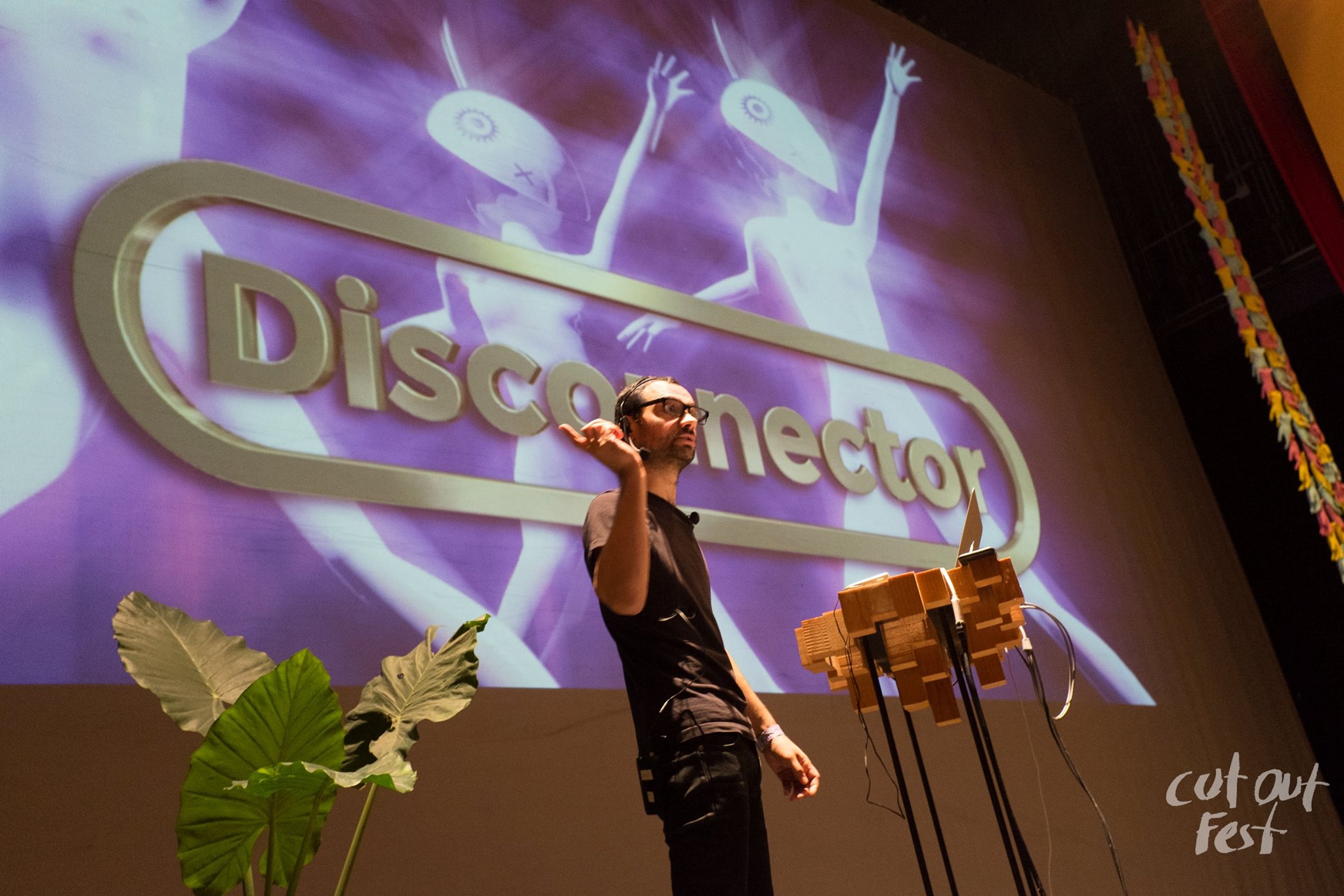 Jafri speaking at CutOut Fest 2015, Queretaro, Mexico.