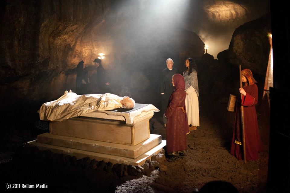The burial cave on set of Angel Punk