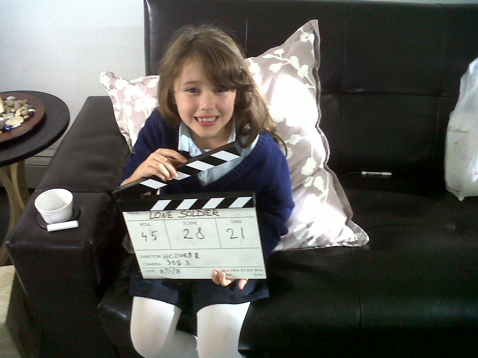 Breanna on set of Lone Soldier/Red Cloud Director Herzues R'