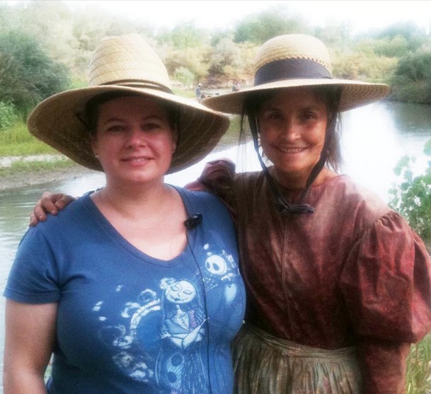 Candy Eash and Andrea Tate on the set of Ephraim's Rescue