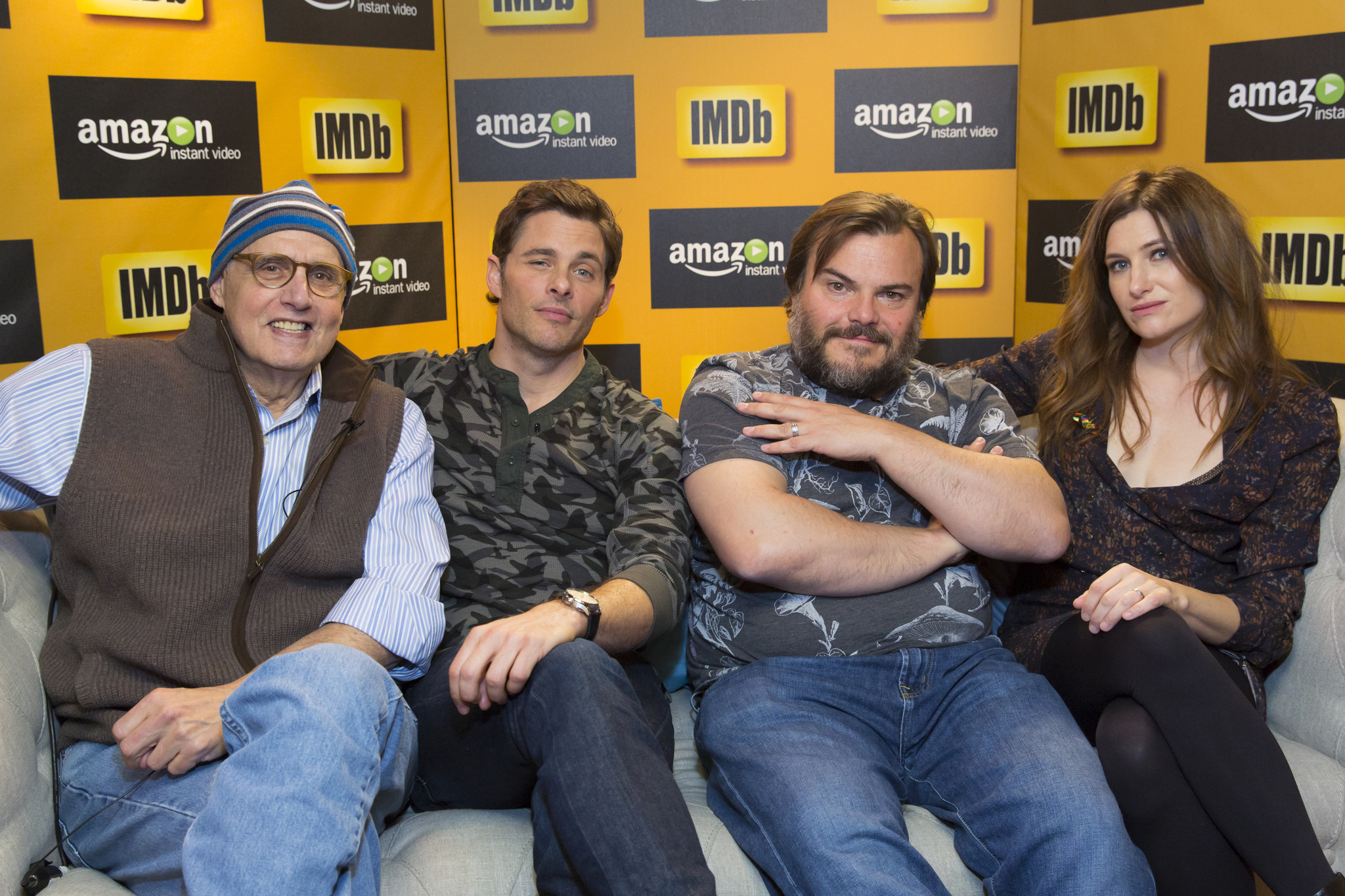 Jeffrey Tambor, James Marsden, Jack Black and Kathryn Hahn at event of IMDb & AIV Studio at Sundance (2015)