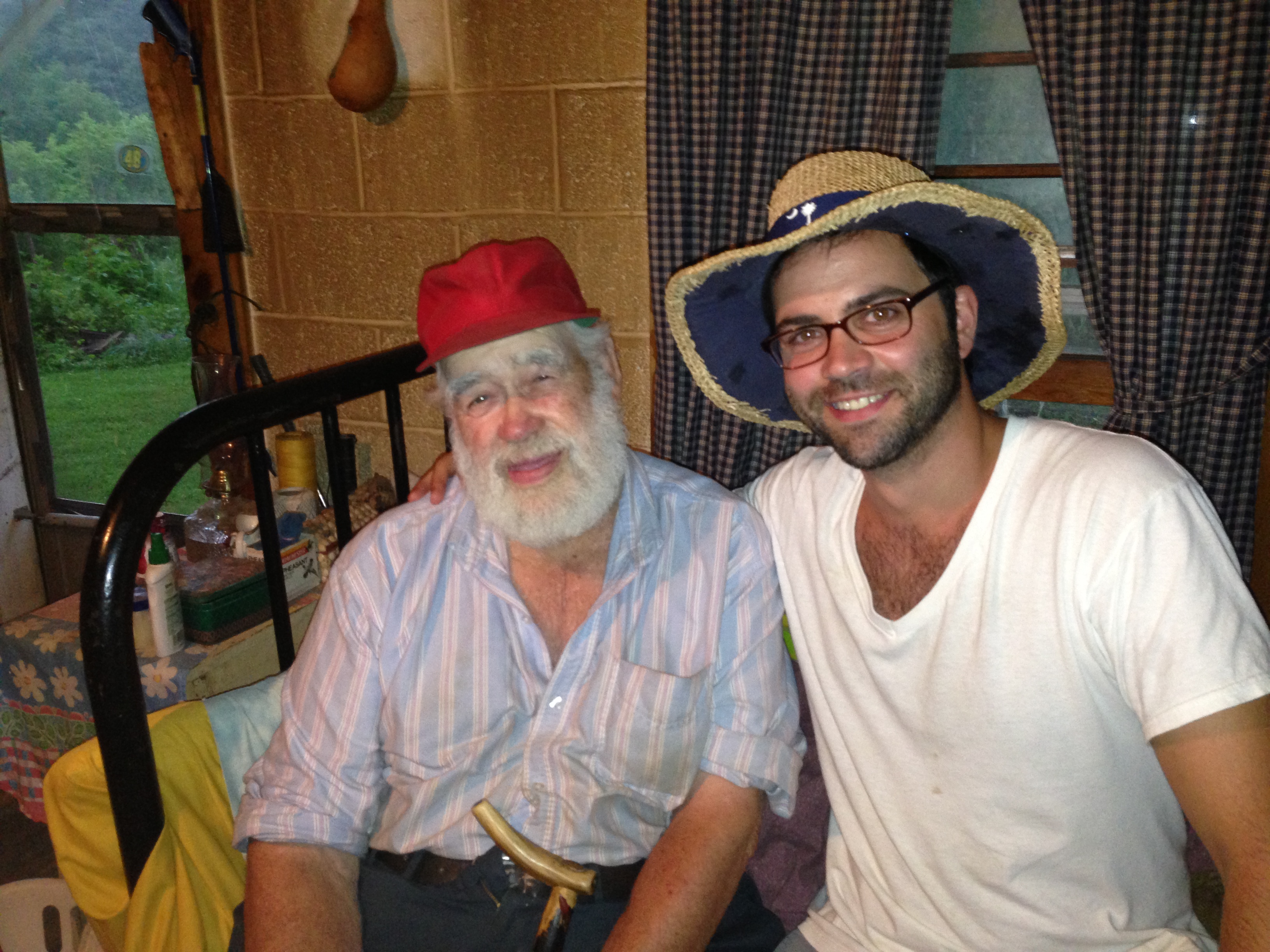 Director Zach Brown with Harrison Hensley on set of The Mountain Man.