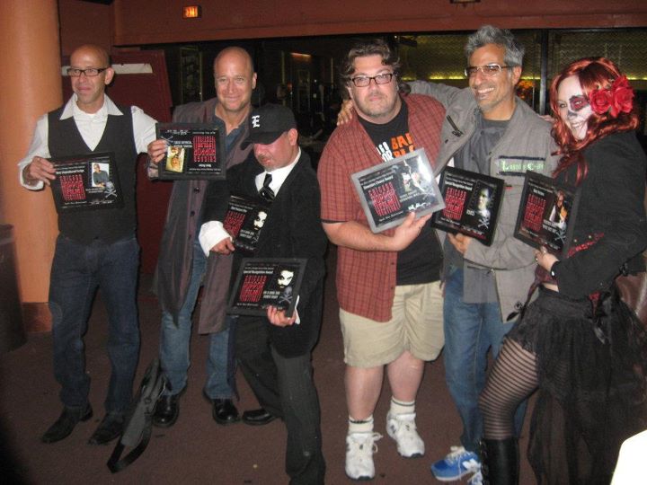 Winner of 'Best Actress' award for 'What They Say' at the 2011 Chicago Horror Film Festival. In this photo: Michael Wexler, Ezequiel Martinez, John Wesley Norton, and Heather Dorff.