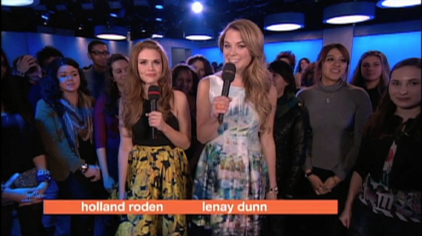 Lenay and Holland Roden hosting MTV's Super Stylin' Selfiethon