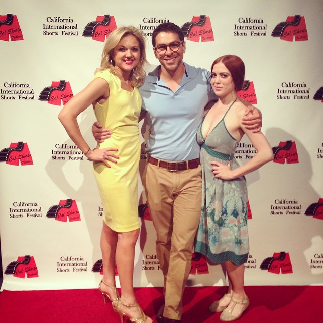 Director Gina Lee Ronhovde, actor Justin Simpson, and actress Deneen Melody attend the 2015 California International Shorts Festival for their Match.com commercial 