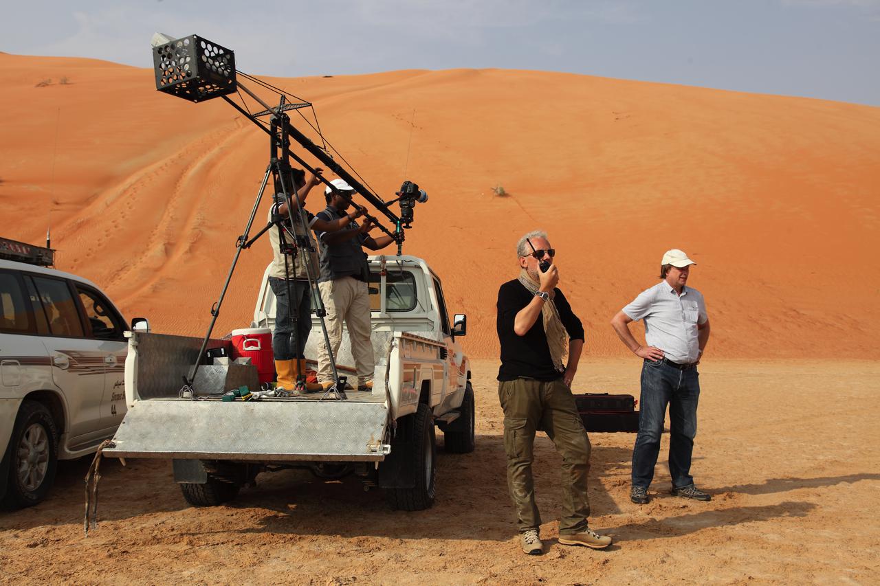 filming in the Rub al-Khali desert of Saudi Arabia
