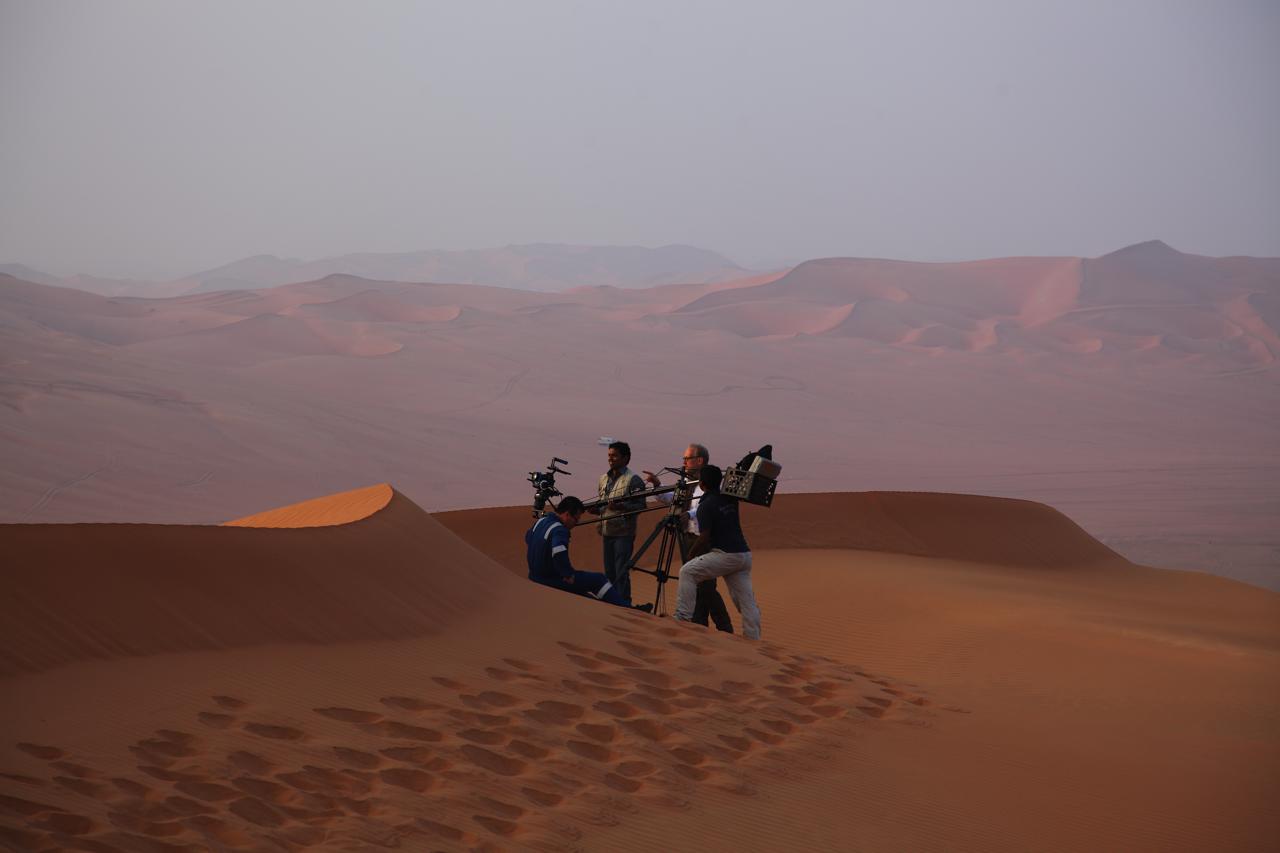 filming in the Rub al-Khali desert of Saudi Arabia