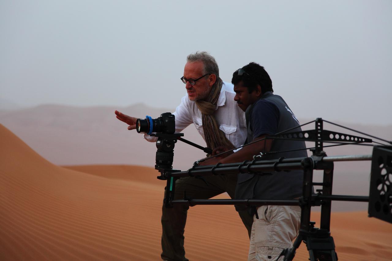 filming in the Rub al-Khali desert of Saudi Arabia