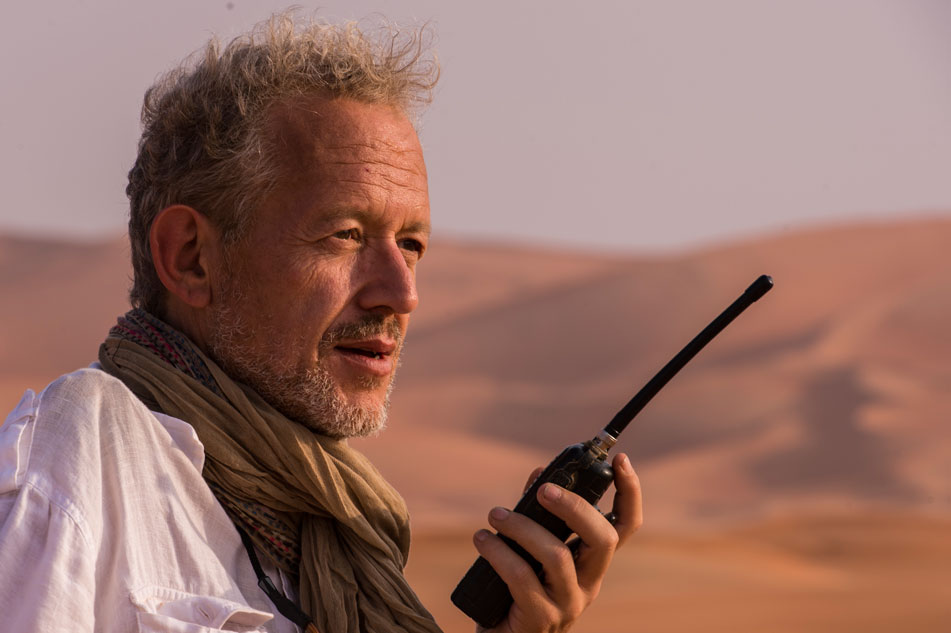 Dirk filming in the Rub al-Khali desert of Saudi Arabia