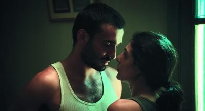 Razane as Anahit with Syrus Chahidi (as Aram) in the feature film 