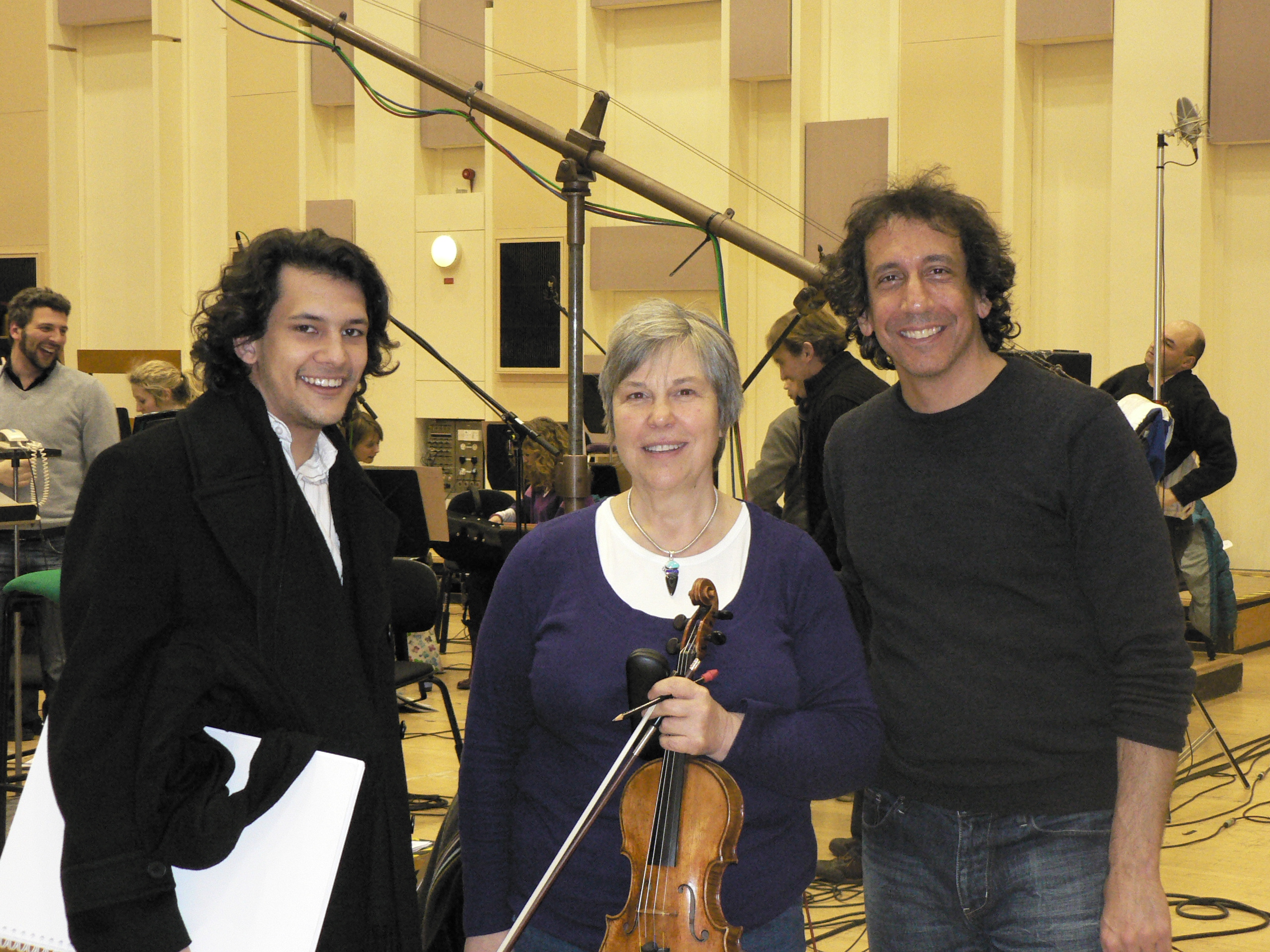 Jehan Stefan (orchestrator) with Marcia Crayford (concert master) & Jeff Atmajian (conductor)