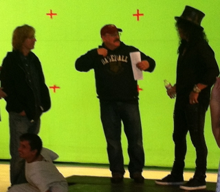 Director of Photography Ron McPherson on set shooting with Slash.
