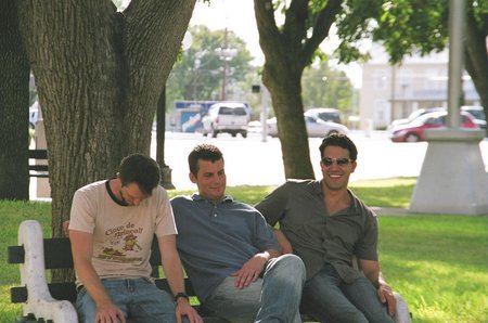 Lutz, Johnston & Gietz on the set of 