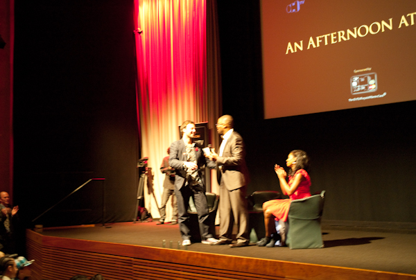 Luke Corradine receives award at BAFTA during world premiere of Malachi the movie.