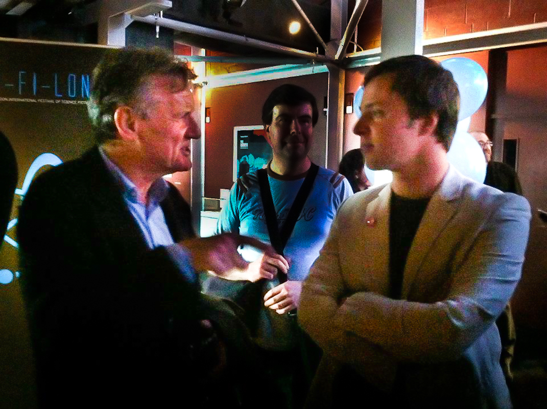 Michael Palin and Luke Corradine at the premiere of the film Ellipse, British FIlm Institute, London