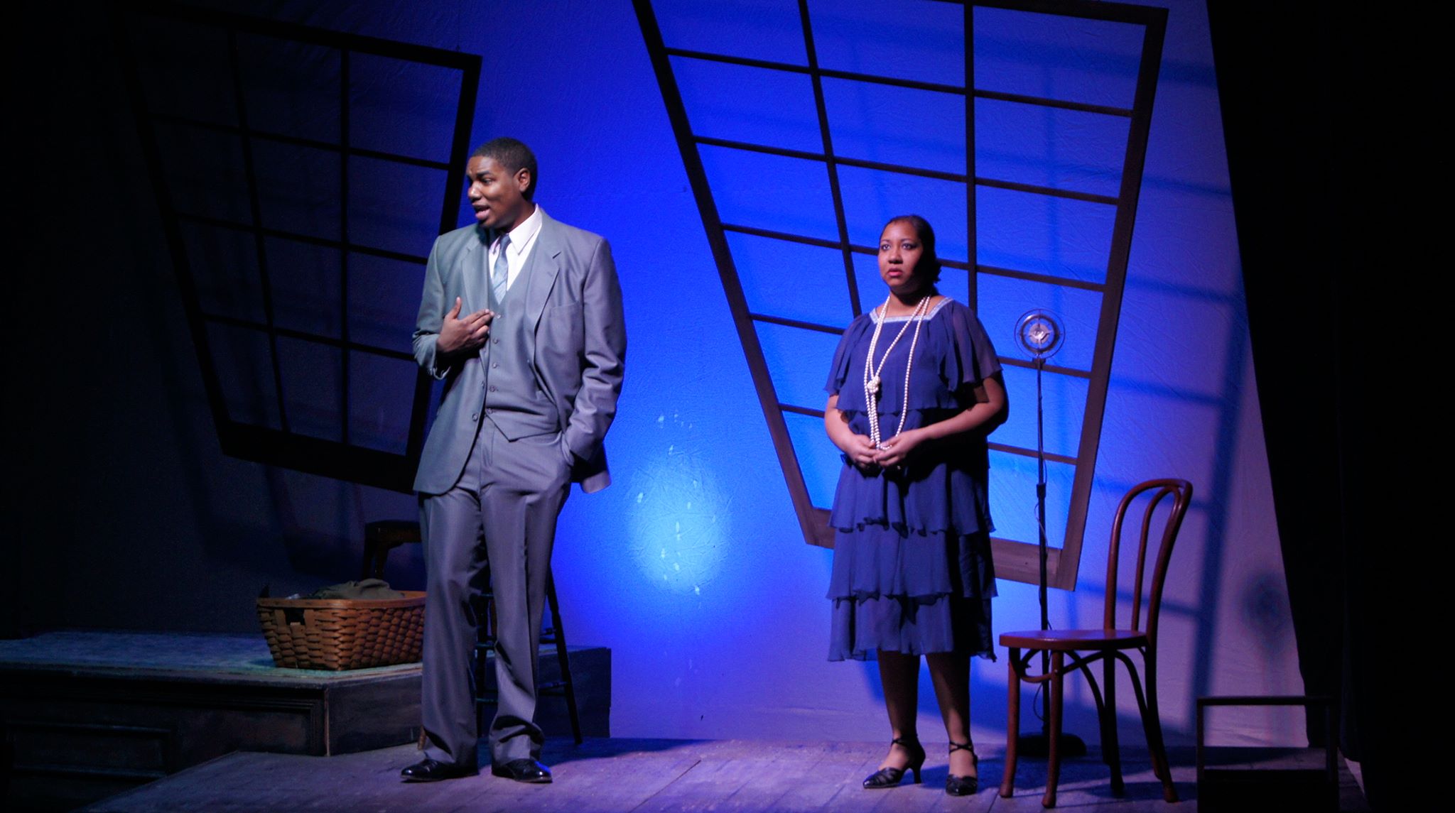 Kyle Carthens as Jimmy Luncefore (left) and Tonya Broach as Lenora (right) in Charles Smith's play 