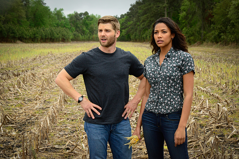 Still of Mike Vogel and Kylie Bunbury in Under the Dome (2013)