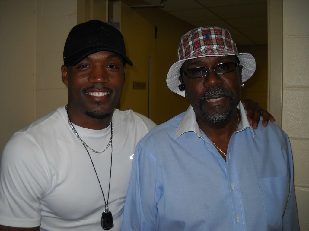 TC and Demond Wilson on the set of Measure of a Man stageplay