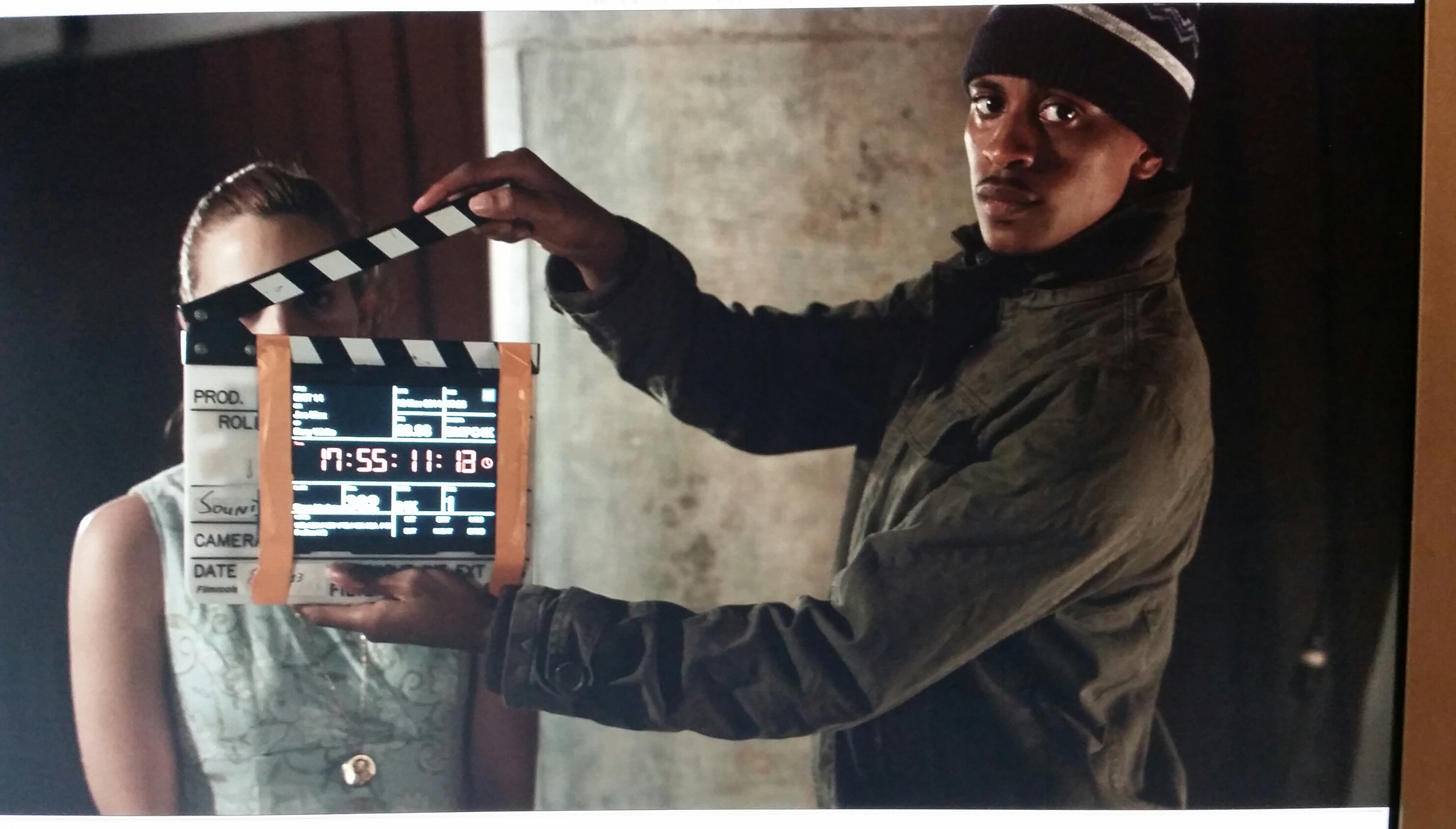 Andre Shanks working on the set of 