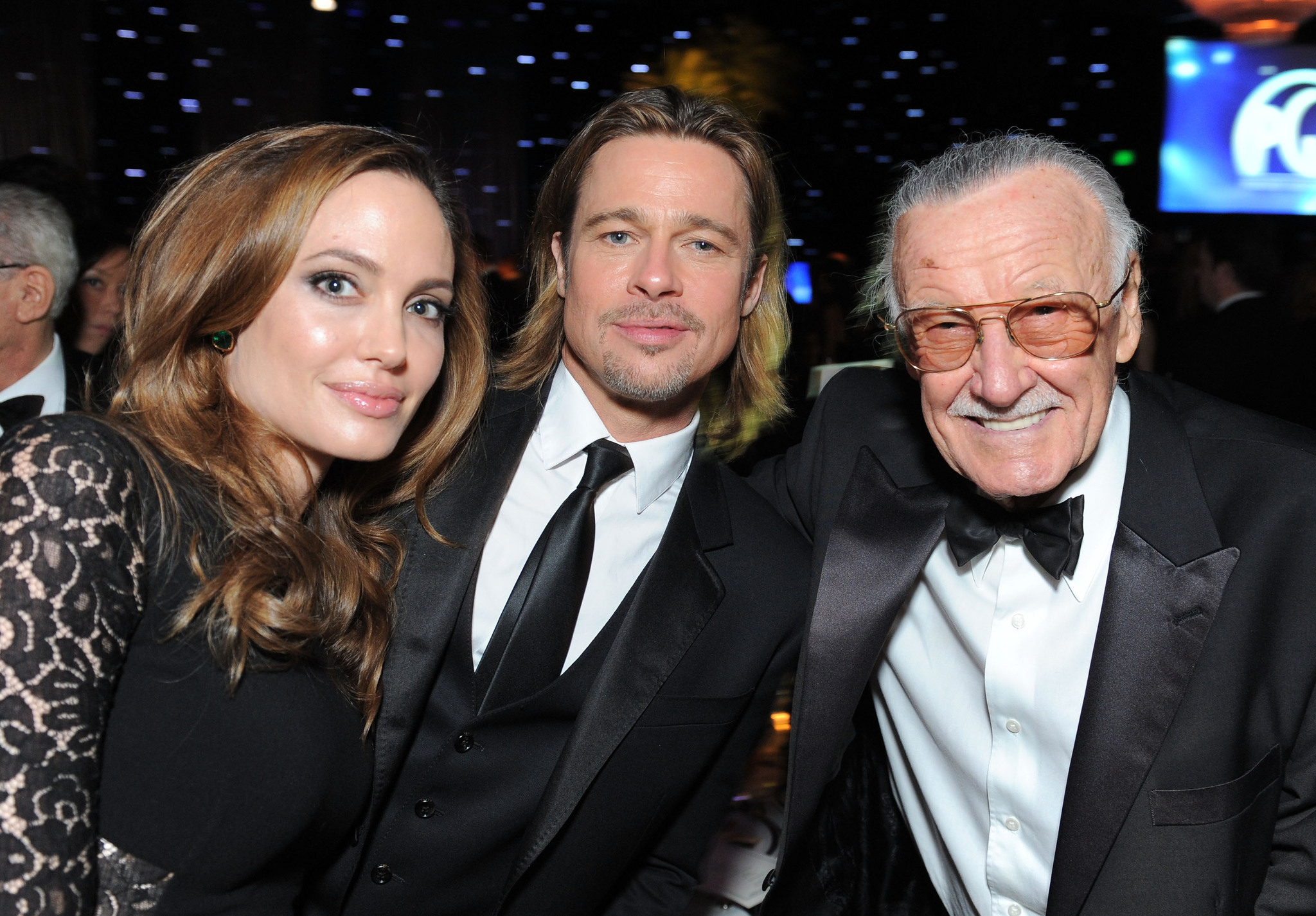 Brad Pitt, Angelina Jolie and Stan Lee
