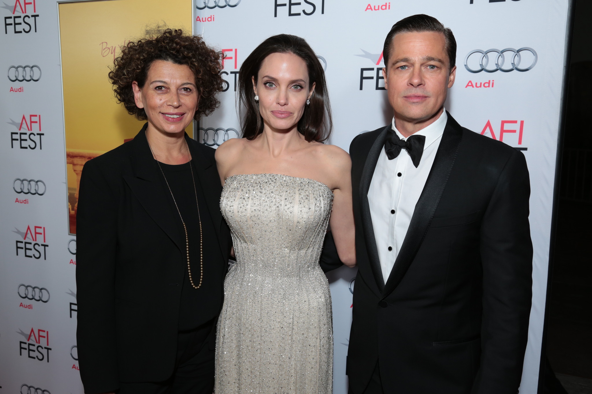 Brad Pitt, Angelina Jolie and Donna Langley at event of Prie juros (2015)