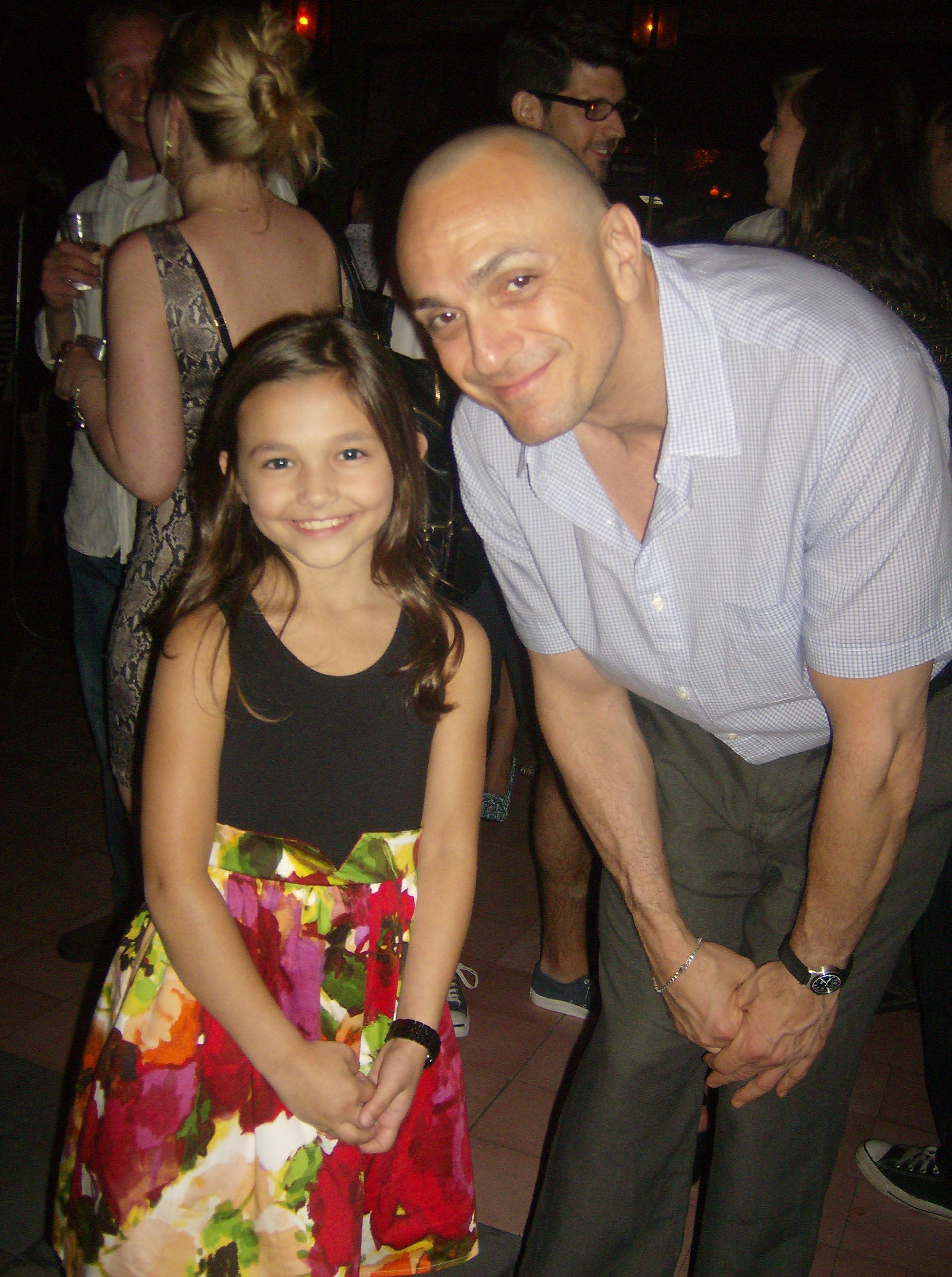 Lizzie Yousko with actor Hank Azaria (who plays Gargamel) from 