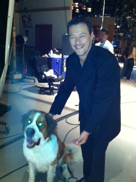 On the set of General Hospital with a wonderful Grand St. Bernard