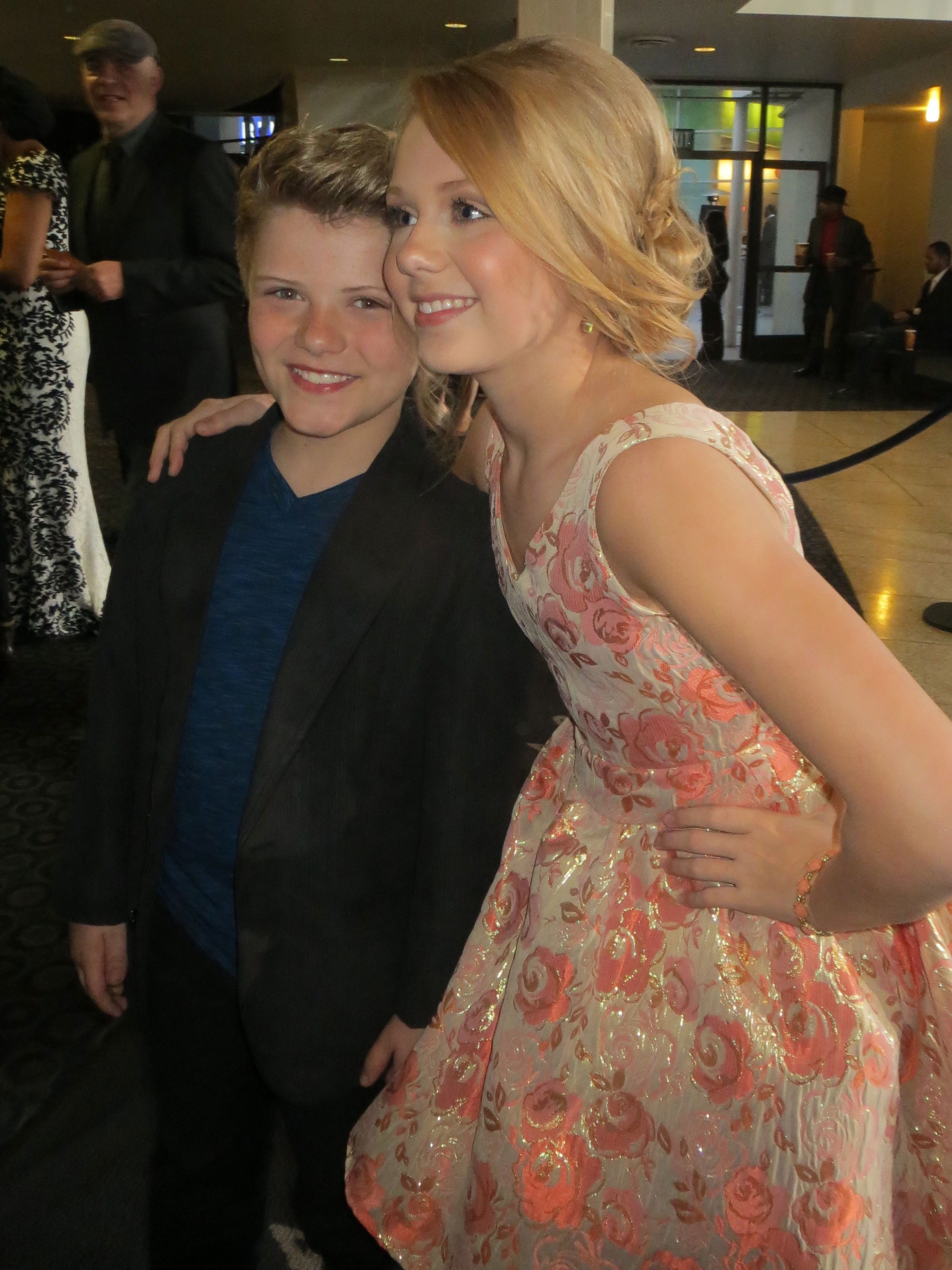 Jake with his sister, Cassie Brennan at premiere of her new film, The Single Moms Club.