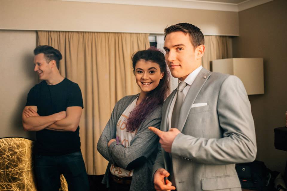 Sam Benjamin on set with Emilie Walkden for the movie 'Double Cross'.