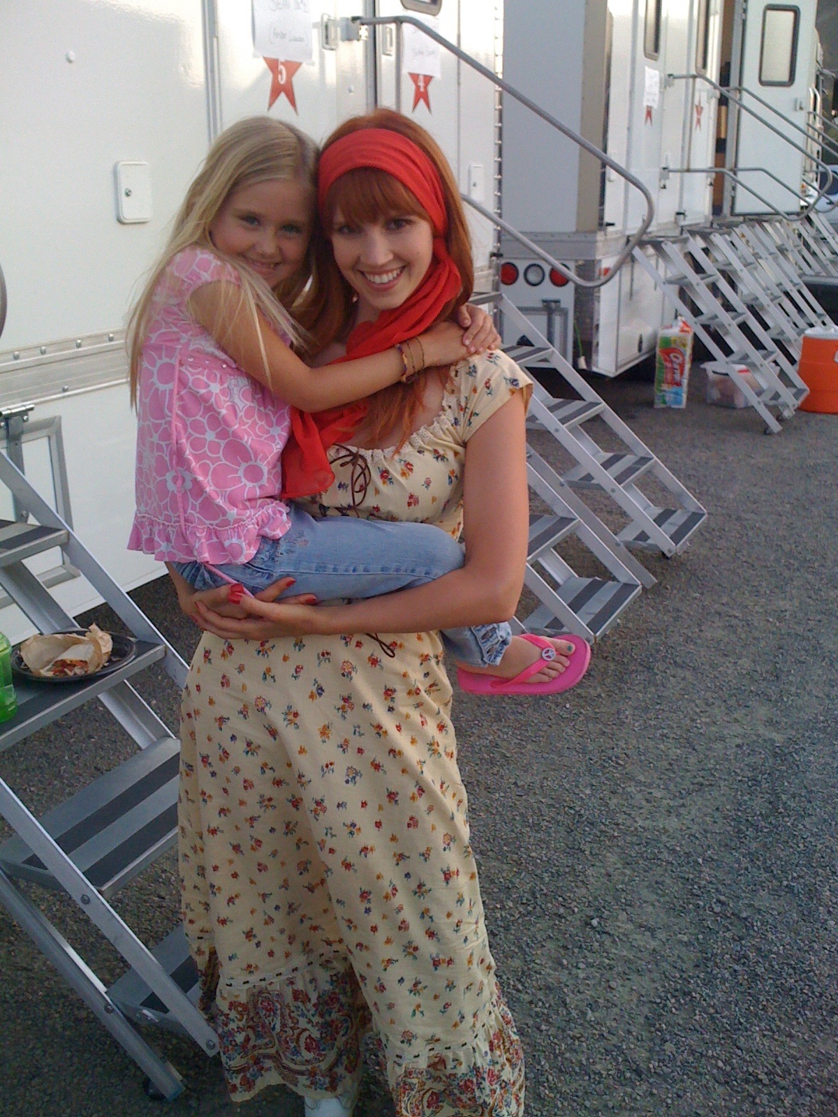 Aug. 2010 with on screen mom, on the set of Sodales, directed by Jessica Biel.