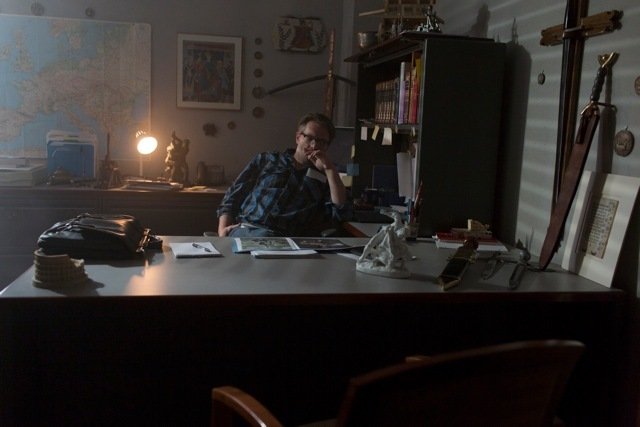 Director Miles Doleac thinks through a scene in Hadley's office