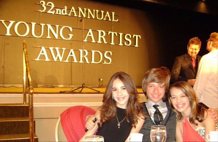 Sadie Calvano with Haley Pullos and Austin Coleman at YAA Awards banquet