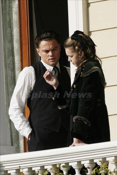 on the set of J. Edgar with Leonardo DiCaprio