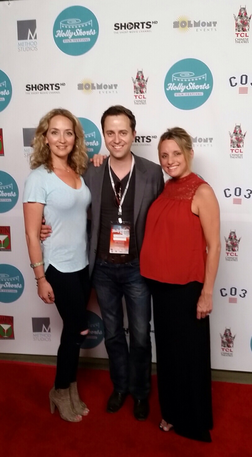 Lauren Rubin, Giorgio Litt and Christina Myhr at the Hollyshorts Film Festival.