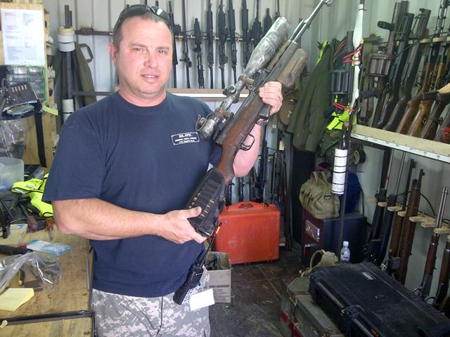 MIL.SPEC.'s Armoury Truck on Mad Max Fury Road. Lance Peters with his customised SKS.