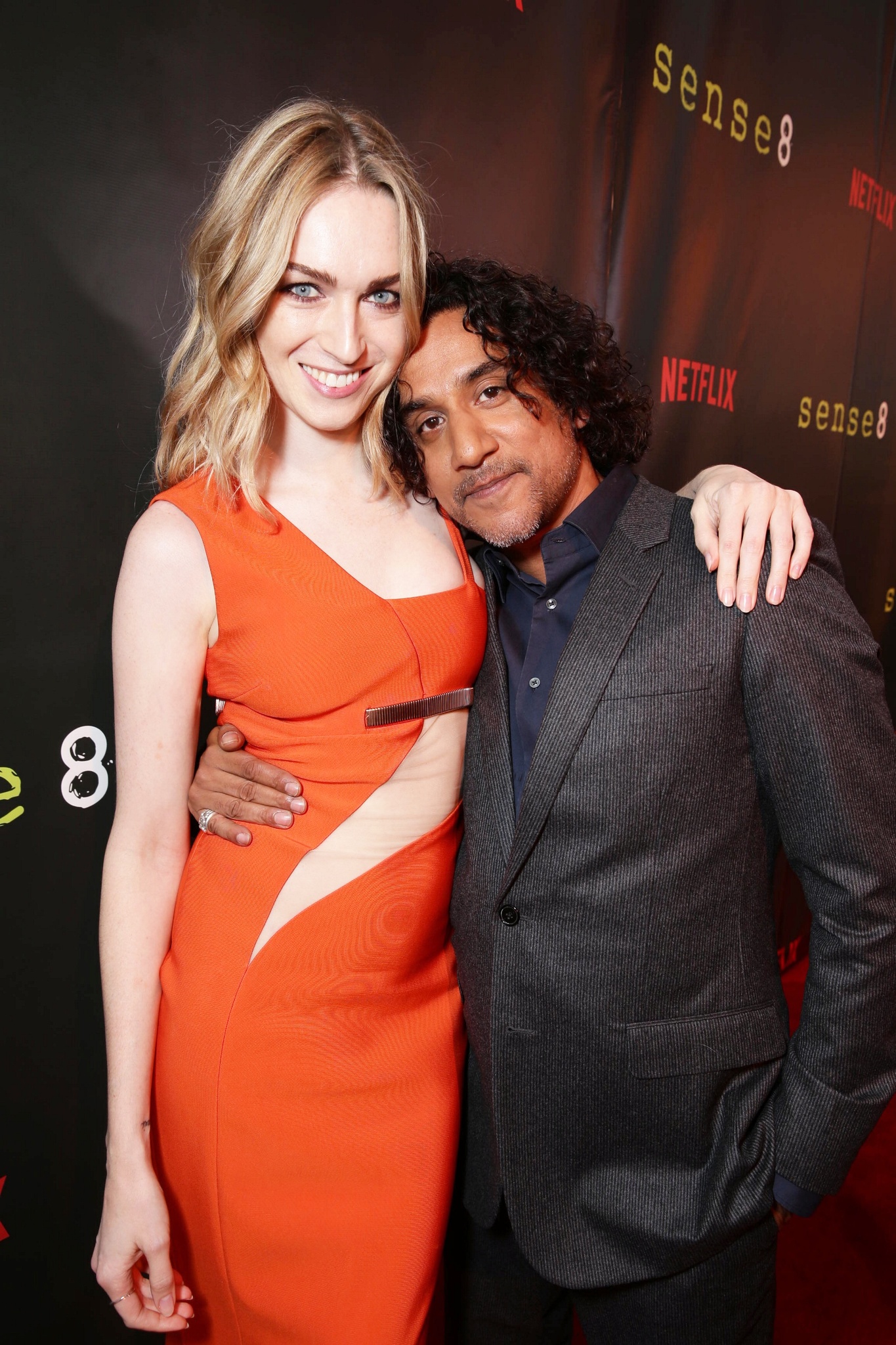 Naveen Andrews and Jamie Clayton at event of Sense8 (2015)