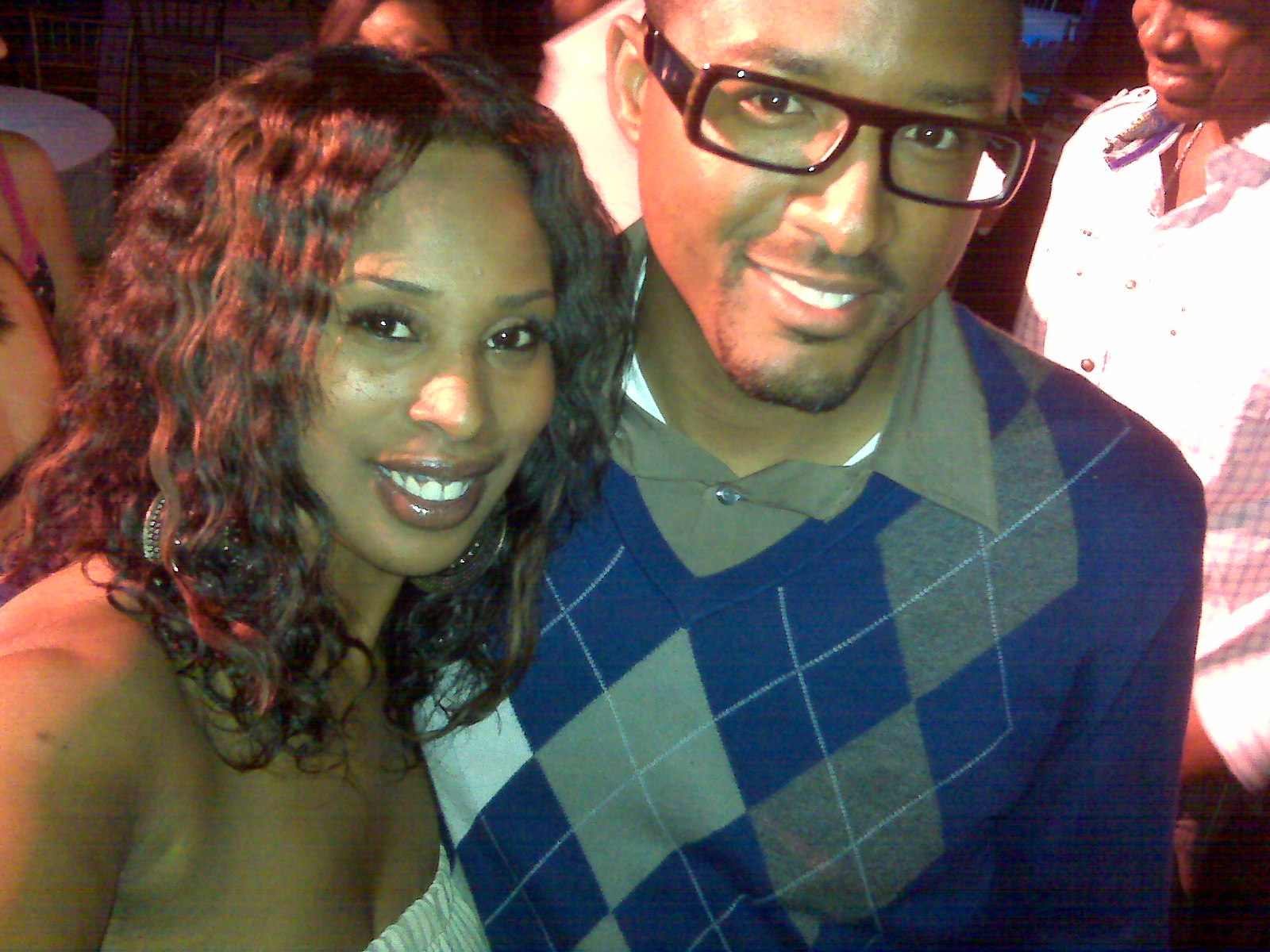 Actress Malika Blessing and Director Alton Glass at the Playboy Mansion Benefit Event