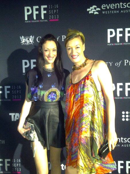 Lynnette Morley (L) Kylie Bailey (R) Perth Fashion Festival 2013