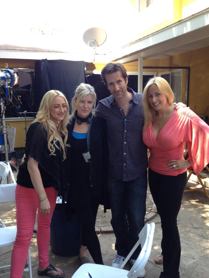 Jen Blanc, Natalie Ford, Richard Gunn and me on Treachery set