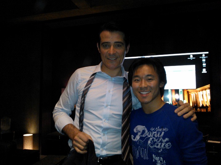 Goran Visnjic and Andy Yu wrapping an episode of ABC's Red Widow after a long day.