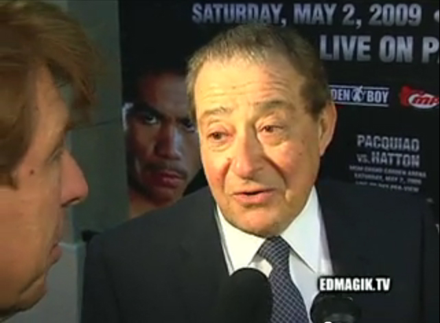 Bob Arum (Founder and CEO of renowned professional boxing promotion company Top Rank) and Pete Allman