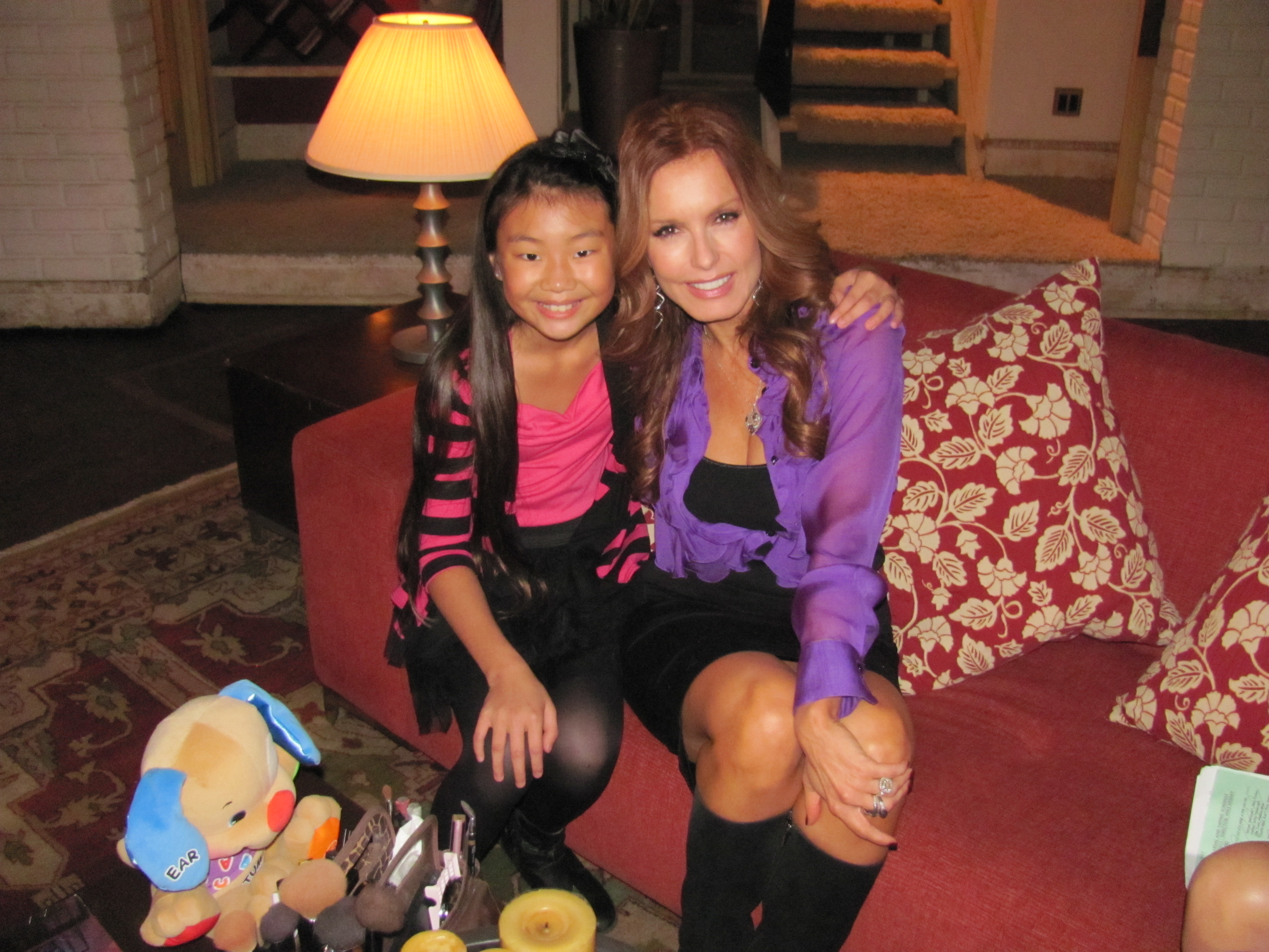 Victoria Grace on Young and the Restless set with Tracey Bregman.