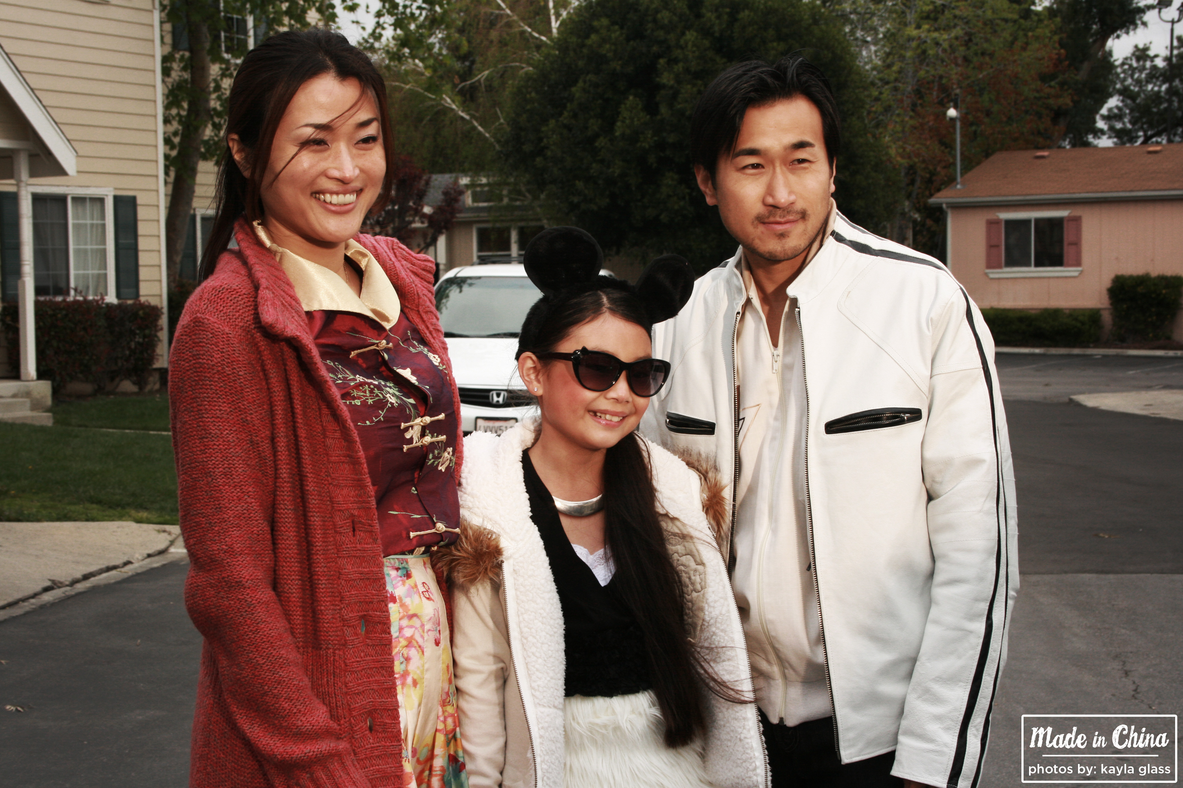 Victoria Grace, Kazumi Zatkin and Josiah D. Lee on set of Made in China