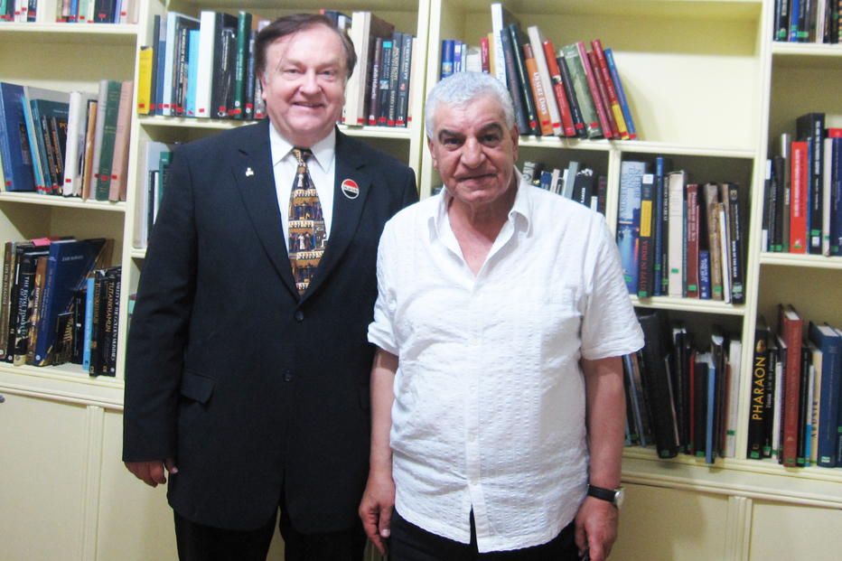 A friend since 1989, Egypt's most famous Egyptologist, Zahi Hawass, in his personal library in Mohamdesseen on July 21, 2011. He is the 