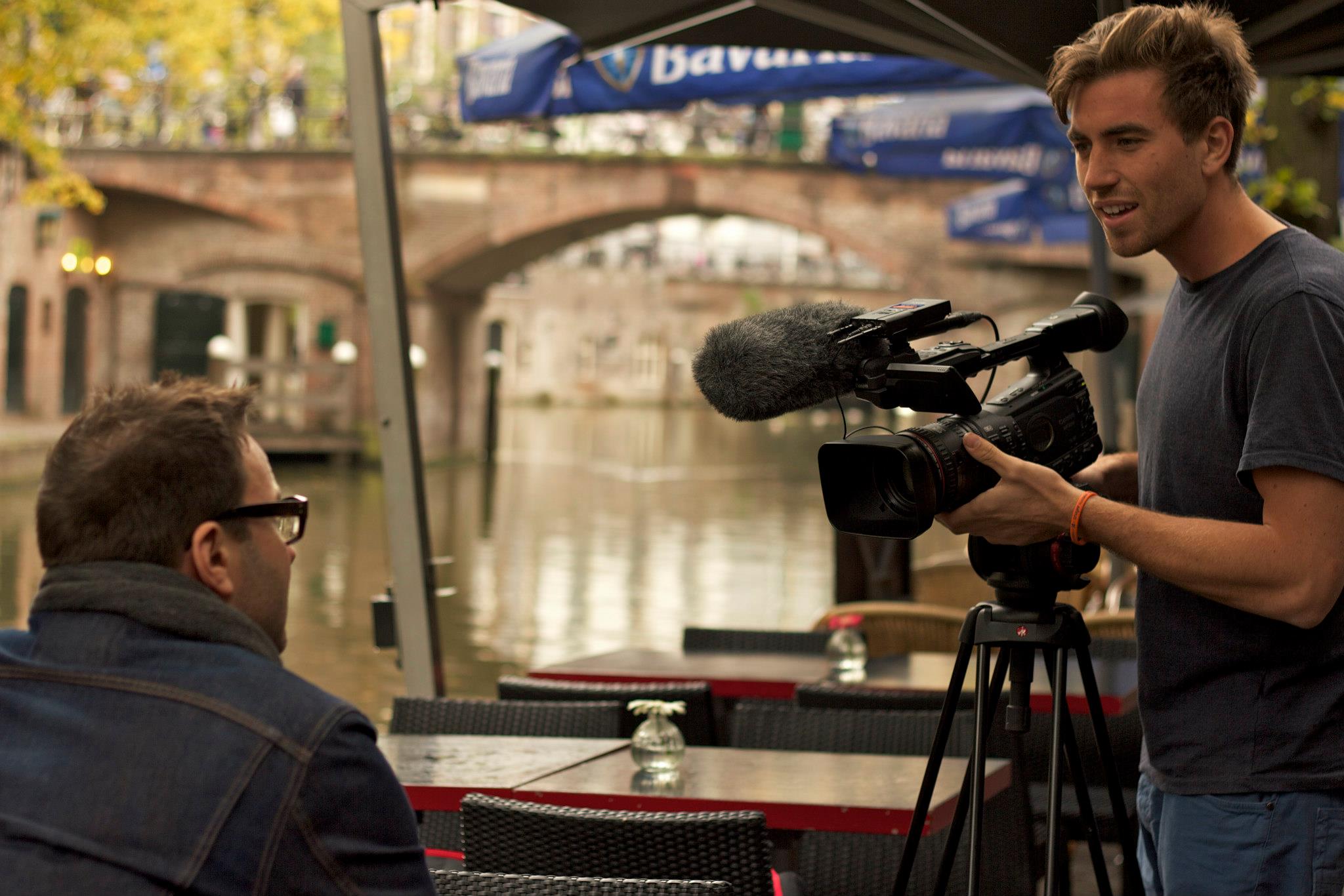 Filming 'Festival Road Trip' at the Netherlands Film Festival 2012
