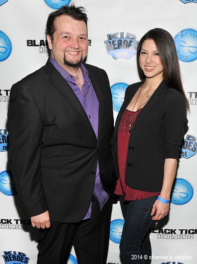 Actor Mish'al Samman (Timofeev) & Actress Lauren Weinberger (Alina) at the BLACK TIGER: HUNTER HUNTED WonderCon World Premiere held at the UltraLuxe Anaheim Cinemas in Anaheim, CA.