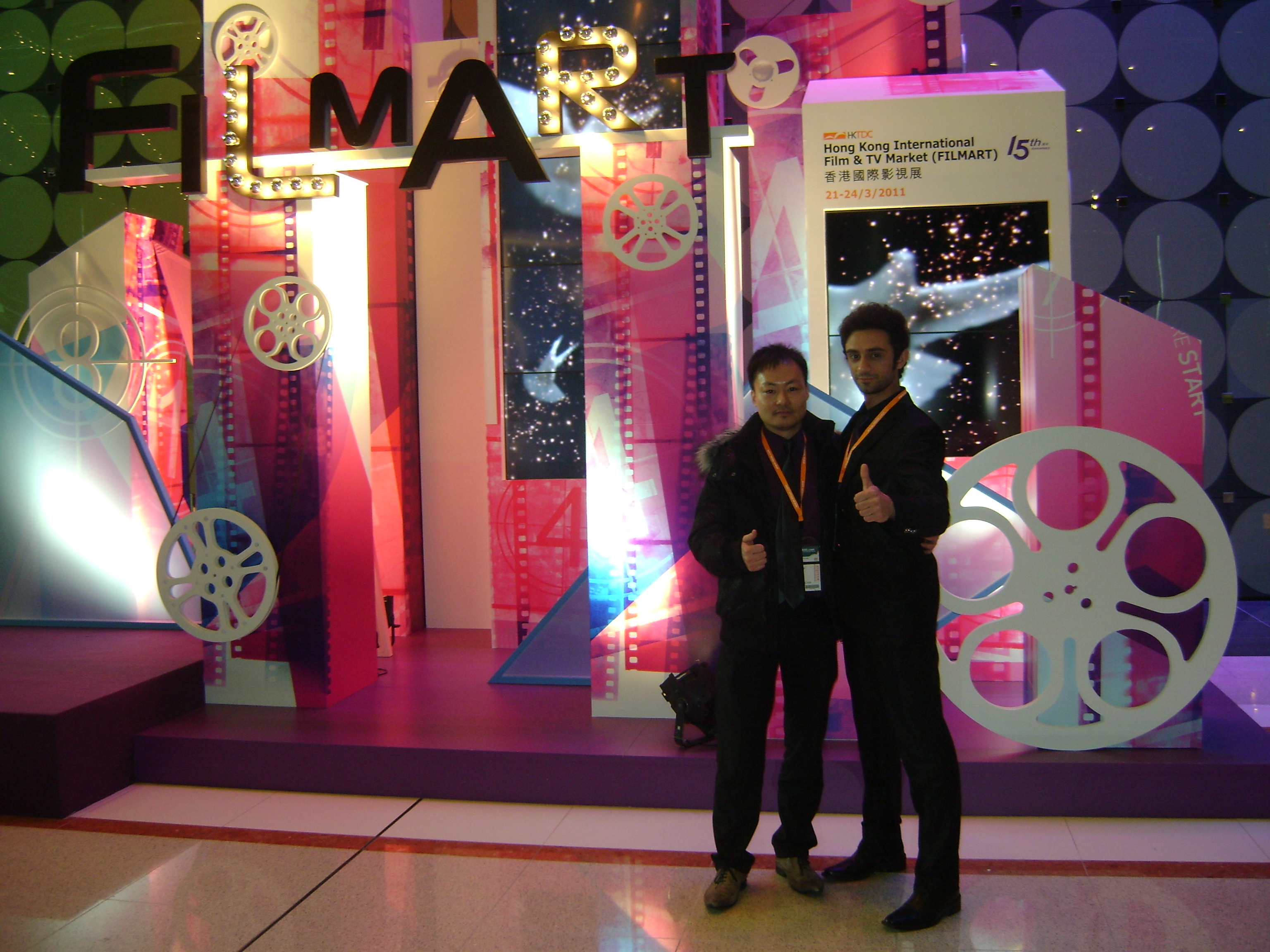 Christian Bachini and producer Alfons Chan at the HK Filmart in 2011.