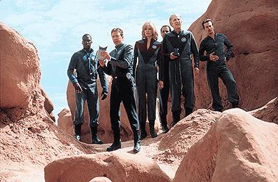 The crew on an alien planet