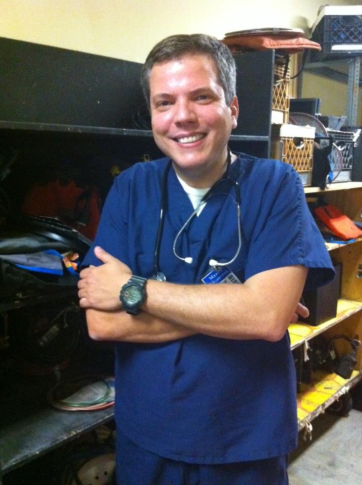 John Mancini as a male nurse on the set of Law & Order, SVU.