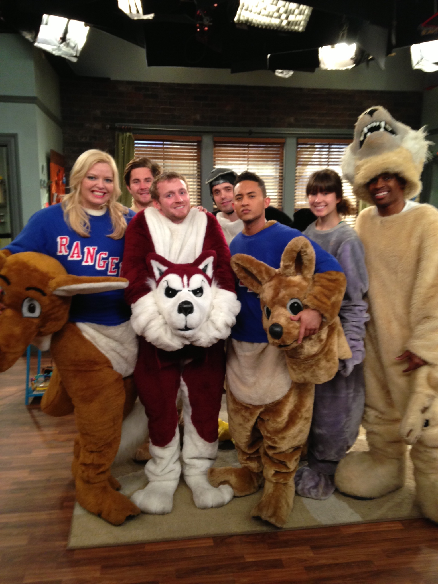 On the set of 'Baby Daddy' February 2013 with Tahj Mowry and Melissa Peterman